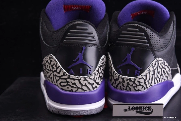 Reps LUCY CT8532-050 Court Black Jordan 3 Retro Air Purple 0718
